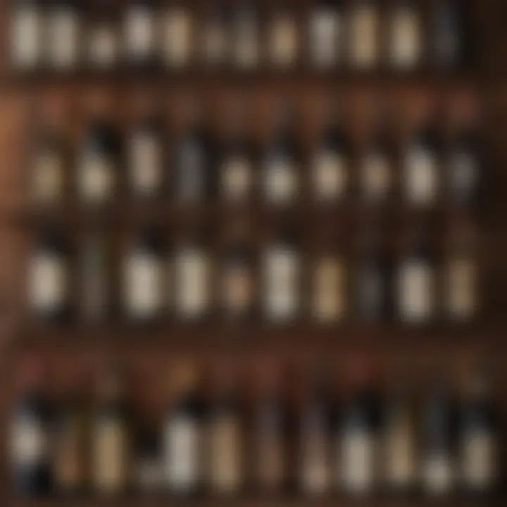 Variety of wine bottles showcasing diverse labels