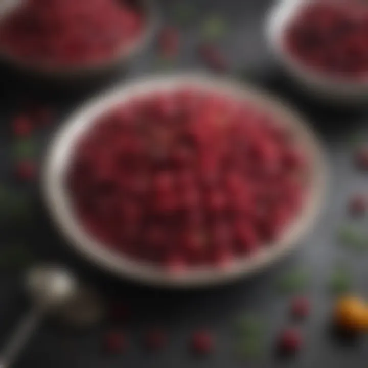 An array of cranberries paired with various dishes