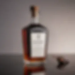 A close-up of VSOP balsamic vinegar in a decorative glass bottle