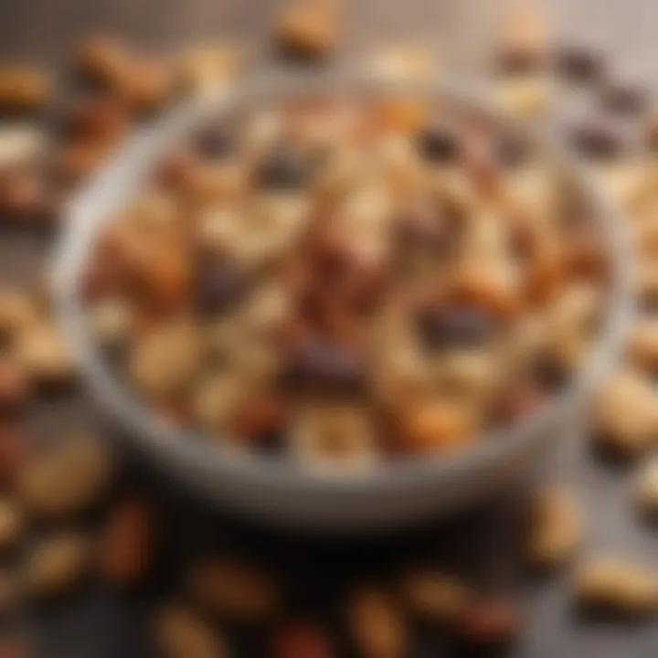 Close-up of a bowl filled with AIP trail mix ingredients