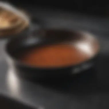 Close-up of non-stick pan surface highlighting durability.