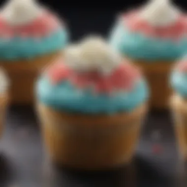 A close-up of a beautifully decorated cupcake with intricate frosting techniques