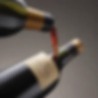 Uncorking a Fine Wine A close-up of a wine bottle being uncorked, revealing its label