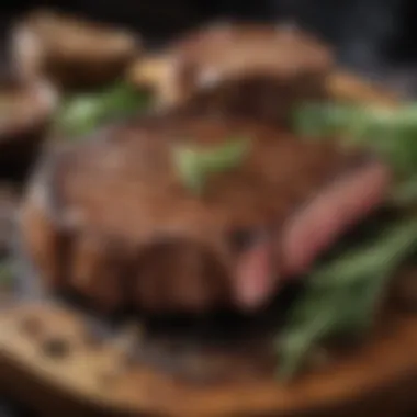 Grilling Techniques for Steak A perfectly grilled steak with a side of herbs and spices