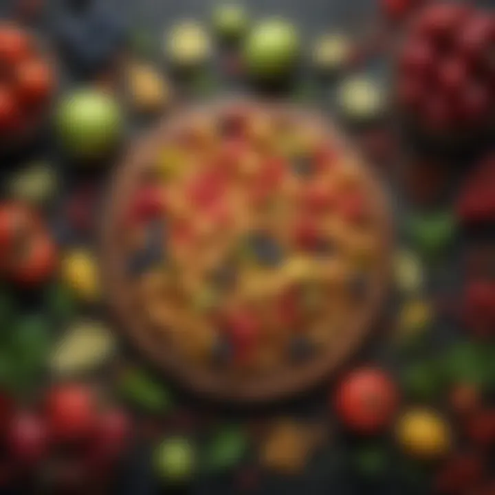 An artistic representation of the key ingredients used in Aplets and Cotlets.