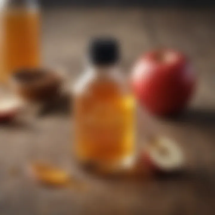 Natural skincare products featuring apple cider vinegar