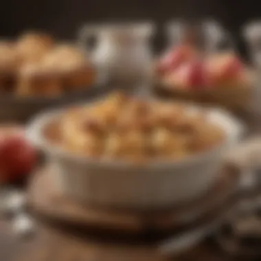 A Warm Delight: Apple Cobbler Presentation Warm apple cobbler served in a rustic bowl