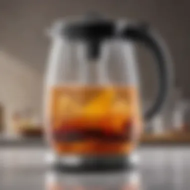 Elegant design of the Aroma Glass Electric Kettle showcasing its transparency and aesthetic appeal