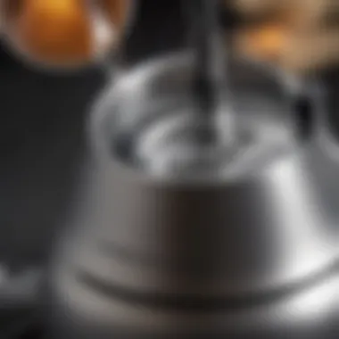 Close-up of the temperature control mechanism of the Balmuda Tea Kettle