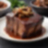 Succulent barbeque short ribs ready to serve