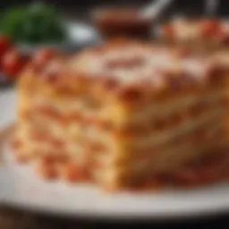 A close-up of Barilla Oven Ready Lasagna noodles showcasing their unique texture