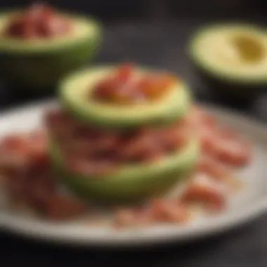 A hearty plate of avocado and bacon