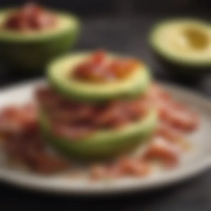 A hearty plate of avocado and bacon