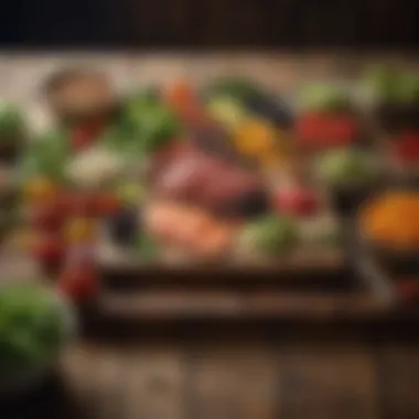Fresh Ingredients for Culinary Exploration A vibrant array of fresh ingredients laid out on a rustic wooden table