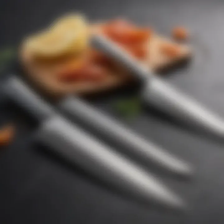 Close-up of high-quality stainless steel blades with ergonomic handles.