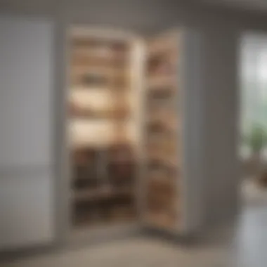 Modern sleek pantry cabinet in a minimalist kitchen