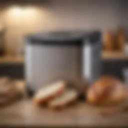 A sleek and modern bread maker on a kitchen counter