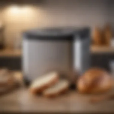 A sleek and modern bread maker on a kitchen counter