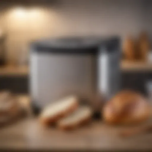 A sleek and modern bread maker on a kitchen counter