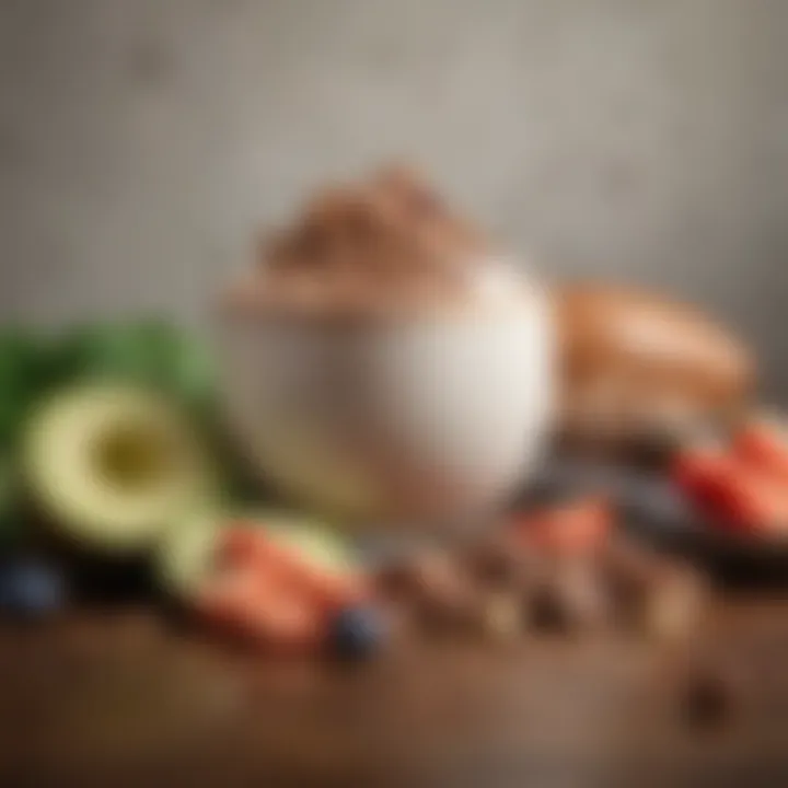 An array of nutritional ingredients for a ketogenic shake