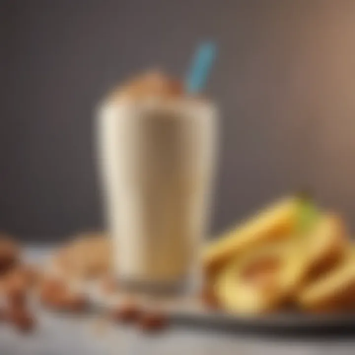 A refreshing glass of a delicious keto shake garnished with nuts