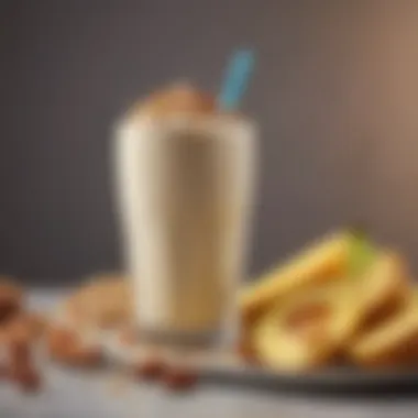 Refreshing Keto Meal Replacement Shake A refreshing glass of a delicious keto shake garnished with nuts