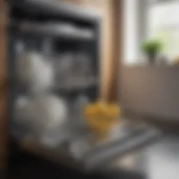 A pristine dishwasher interior showcasing cleanliness