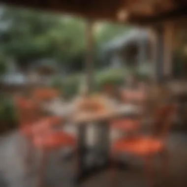 A cozy outdoor dining setup in one of Austin's trendy neighborhoods