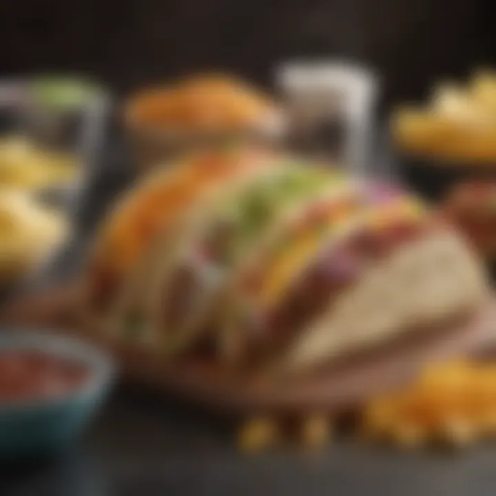 Customized Taco Bell meal with various toppings and sides