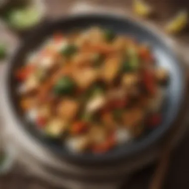 Flavorful Stir-Fry with Tofu Vibrant stir-fried vegetables with tofu on a plate