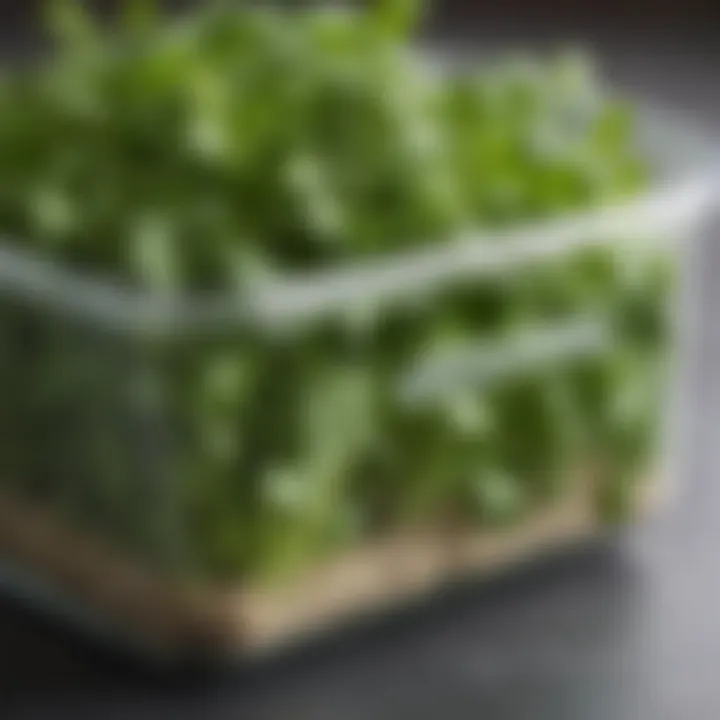 Cilantro in a sealed container