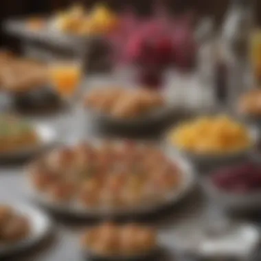Curated Menu Options for a Delightful Bridal Shower Deliciously curated menu with elegant hors d'oeuvres and drinks