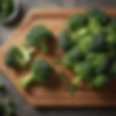 Fresh Broccoli Fresh broccoli on a wooden cutting board