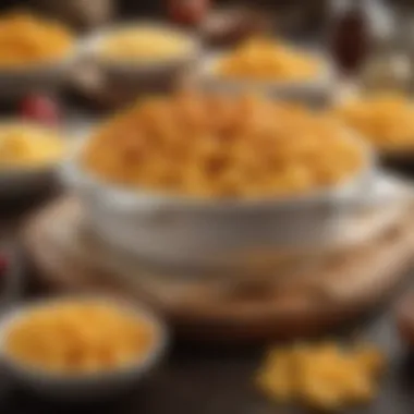 Quality Ingredients for Buffalo Mac and Cheese A spread of ingredients used in Buffalo Mac and Cheese emphasizing quality and freshness