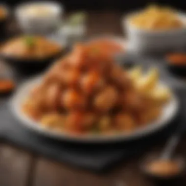 Gourmet Dish Made with Buffalo Wild Wings Sauce A homemade dish featuring Buffalo Wild Wings sauce drizzled over grilled items
