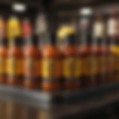 Buffalo Wild Wings Sauces Available in Stores An assortment of bottles showcasing Buffalo Wild Wings sauces on a grocery shelf