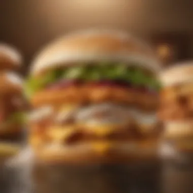 Marketing campaign visuals promoting the chicken sandwich