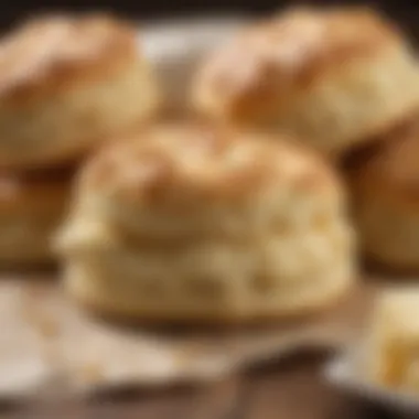 Close-up of flaky biscuit texture