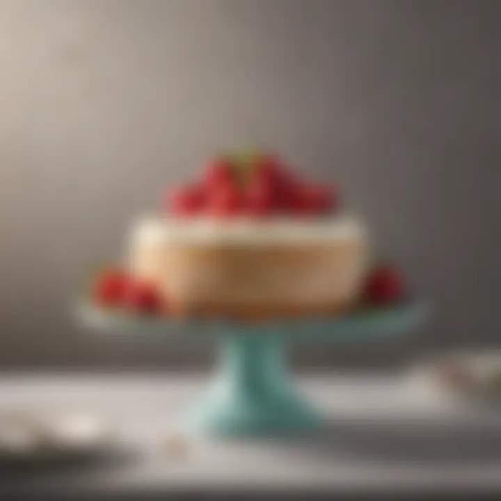 Artfully arranged cake on a stand with a decorative lid