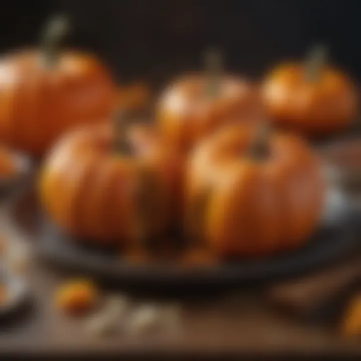 An artistic view of candied pumpkin paired with complementary ingredients