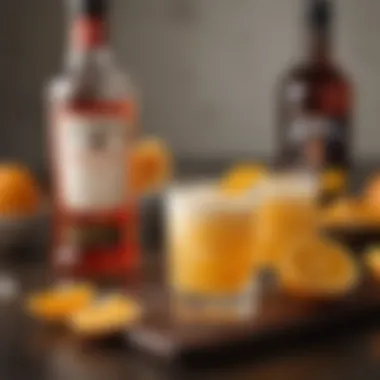 Close-up of Captain Morgan Orange Vanilla Twist Cocktail Close-up of a vibrant cocktail showcasing the orange and vanilla colors in a stylish glass