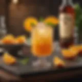 Elegant presentation of Captain Morgan Orange Vanilla Twist cocktail garnished with fresh orange slices and mint leaves