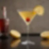 A finely crafted Casino Royale Martini with a twist of lemon