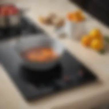 Close-up of ceramic induction cooktop control panel