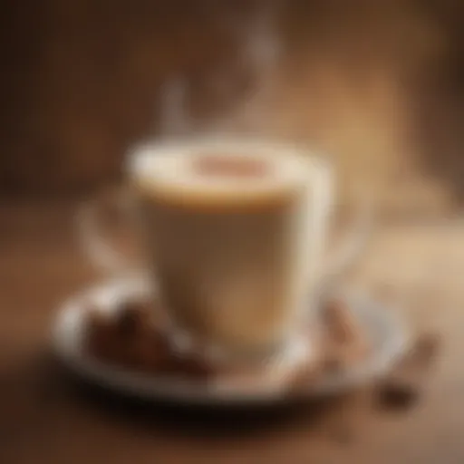 A vibrant cup of chai milk tea with spices around it.