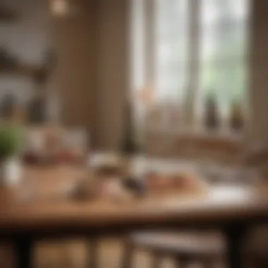 A casual dining table with mini wine bottles featured