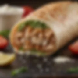 A close-up view of a Chick-fil-A wrap showcasing its vibrant ingredients