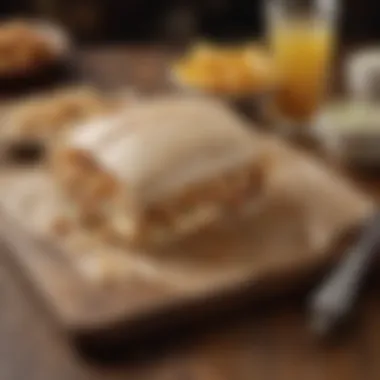 Artful Display of the Chick-fil-A Wrap An artistic presentation of the Chick-fil-A wrap on a rustic wooden table