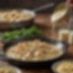 Creamy Chicken Alfredo Sauce in a skillet