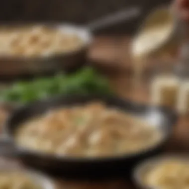 Rich and Velvety Chicken Alfredo Sauce Creamy Chicken Alfredo Sauce in a skillet